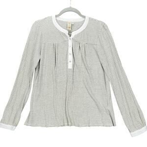 Anthropologie Dolan Long Sleeve Knit Top S Gray Stripe Soft Stretch Casual Basic